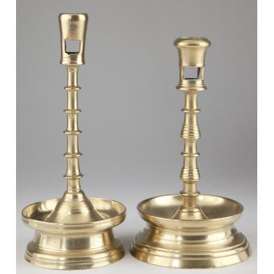 Two Early Dutch Brass Candlesticks (Lot 586 - Fine & Decorative Arts  AuctionJun 18, 2011, 10:00am)