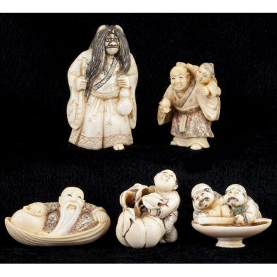 group-of-five-japanese-ivory-netsuke