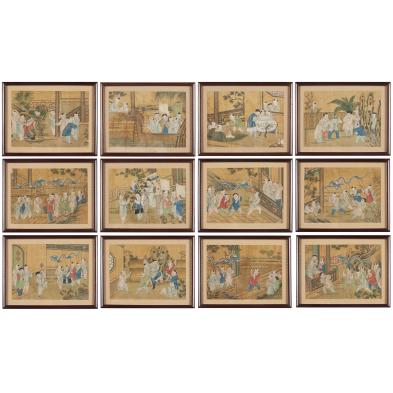 set-of-12-chinese-100-boys-paintings