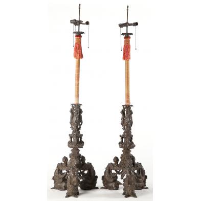 pair-of-italian-renaissance-bronze-floor-lamps