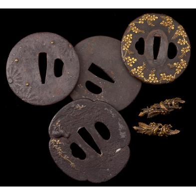 four-antique-japanese-iron-tsuba