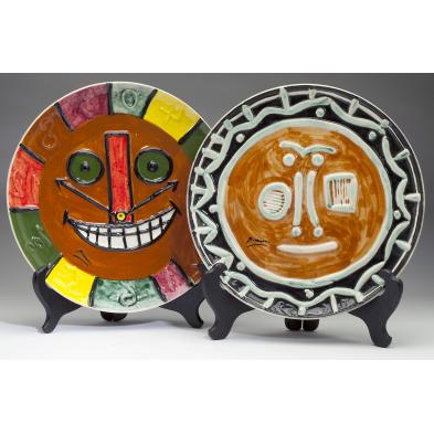 two-ceramic-face-plates-after-pablo-picasso