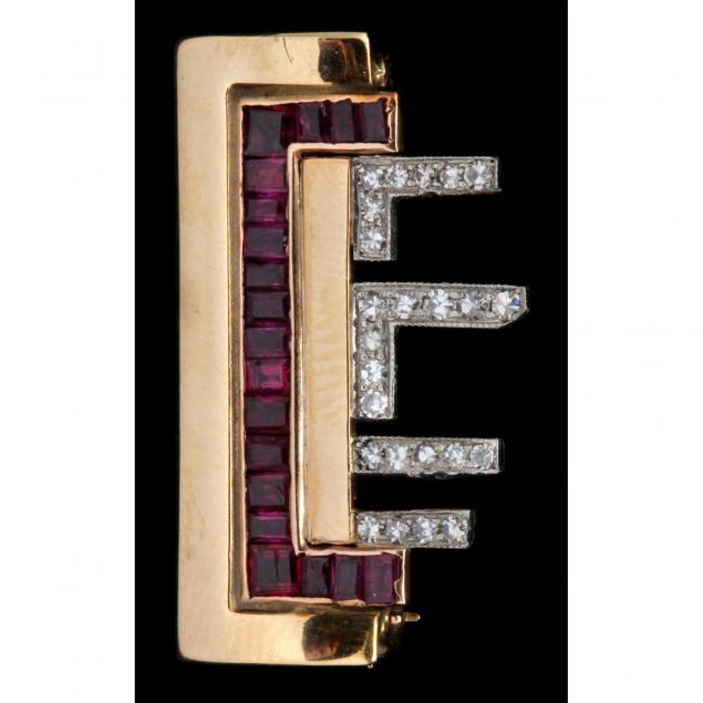 art-deco-diamond-and-ruby-brooch