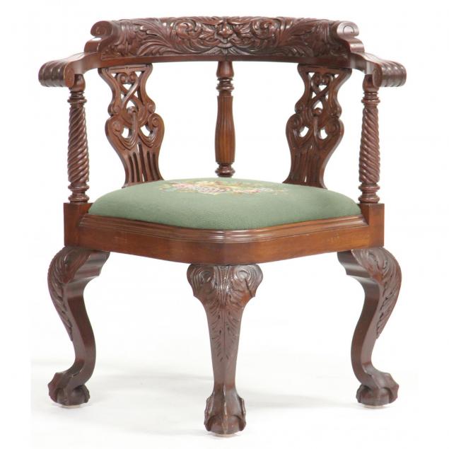 chippendale-style-carved-corner-chair