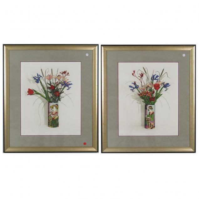 pair-of-artist-signed-numbered-japanese-ikebana-lithographs