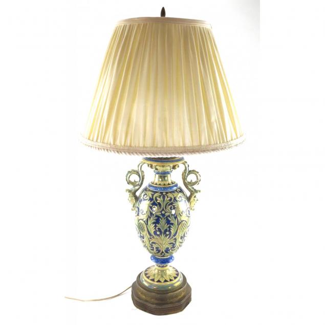 italian-faience-glazed-table-lamp