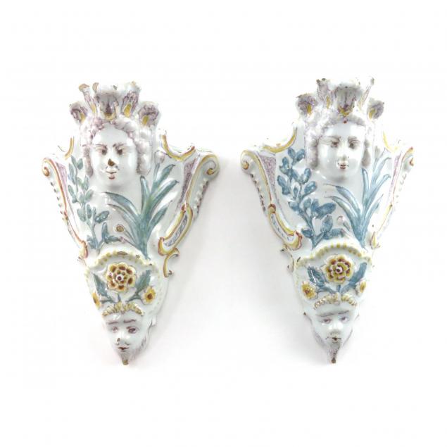 pair-of-dutch-faience-figural-porcelain-wall-pockets