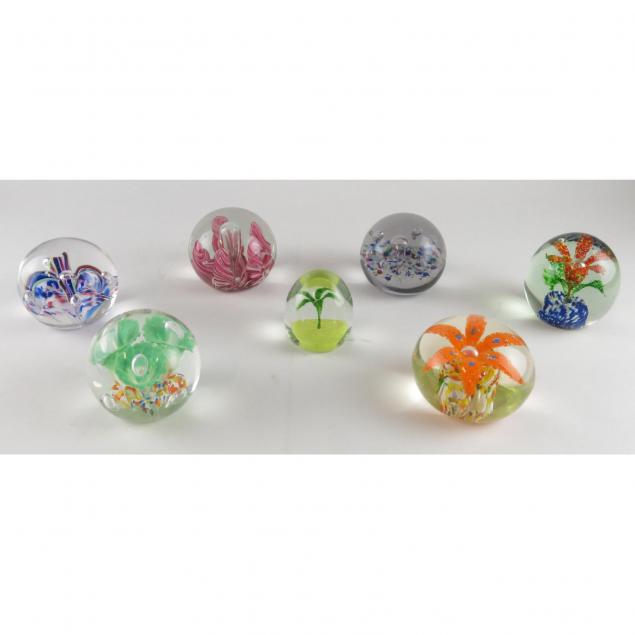 seven-art-glass-paperweights