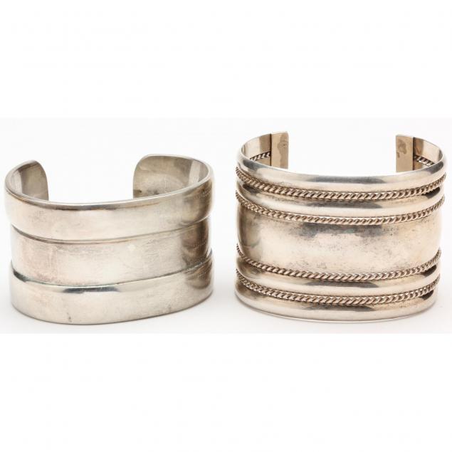 two-wide-silver-cuff-bracelets