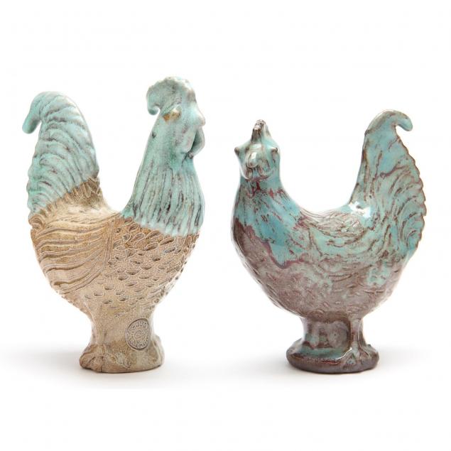 nc-folk-pottery-charles-moore-two-fowl