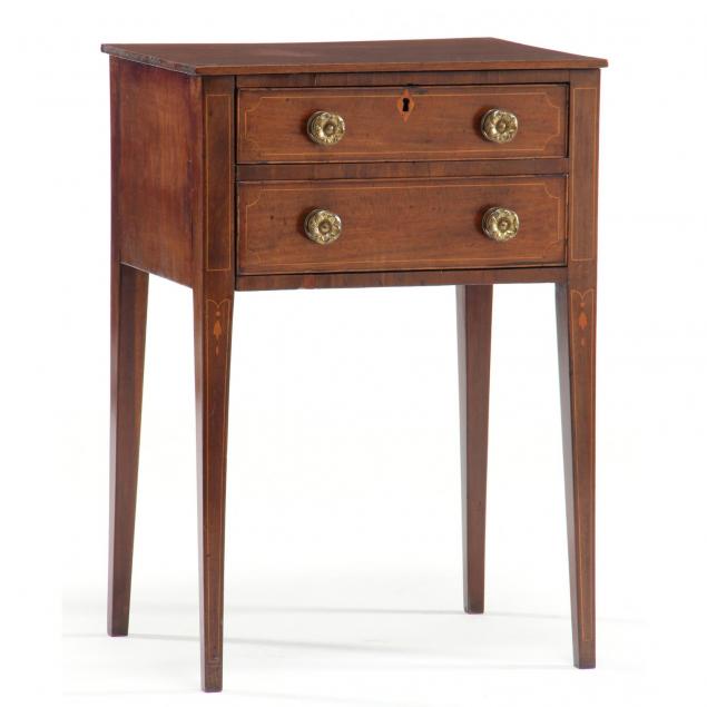 southern-federal-inlaid-two-drawer-side-table