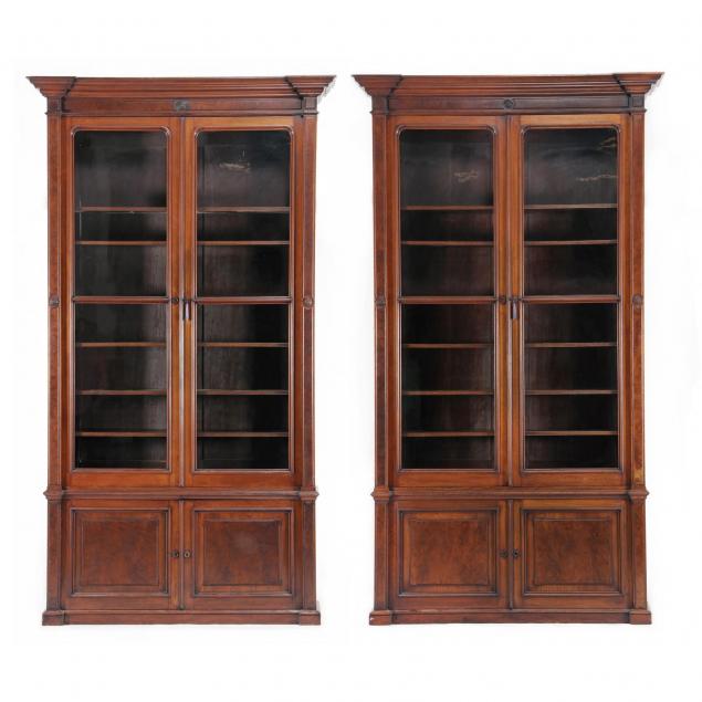pair-of-american-monumental-renaissance-revival-bookcases