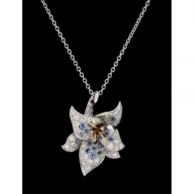 18kt-white-gold-diamond-and-sapphire-pendant-neckace