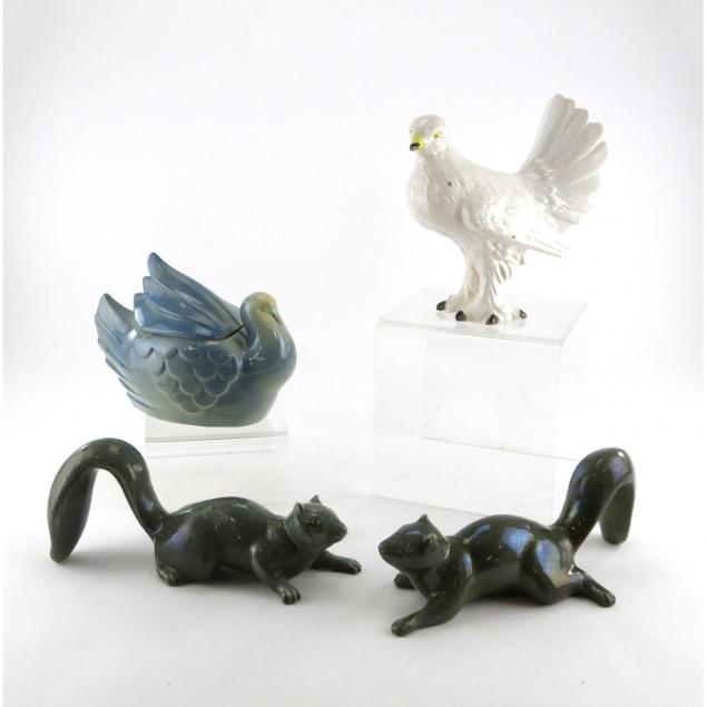 four-mid-century-pottery-animals