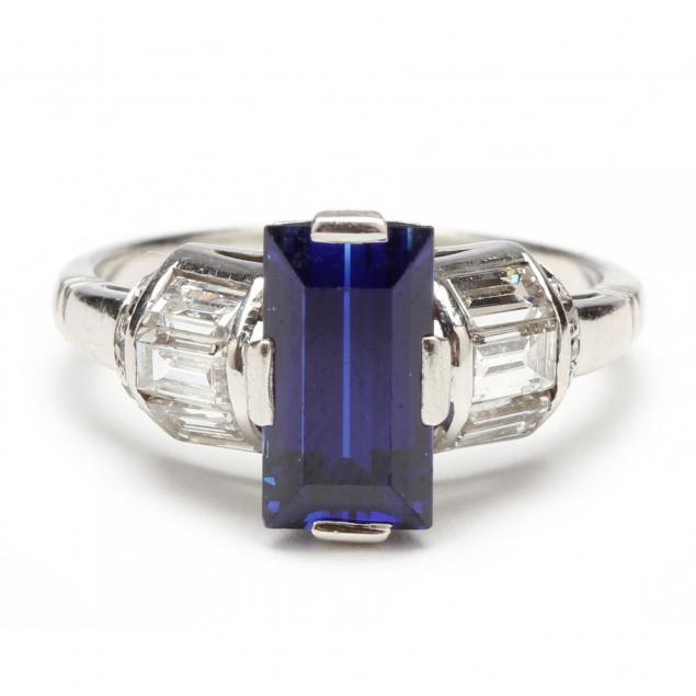 art-deco-platinum-synthetic-sapphire-and-diamond-ring