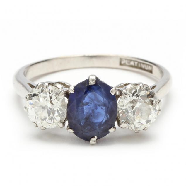 Antique Platinum Diamond and Sapphire Ring (Lot 36 - The Summer ...