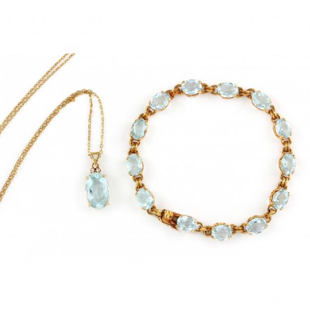 18kt-aquamarine-bracelet-and-necklace