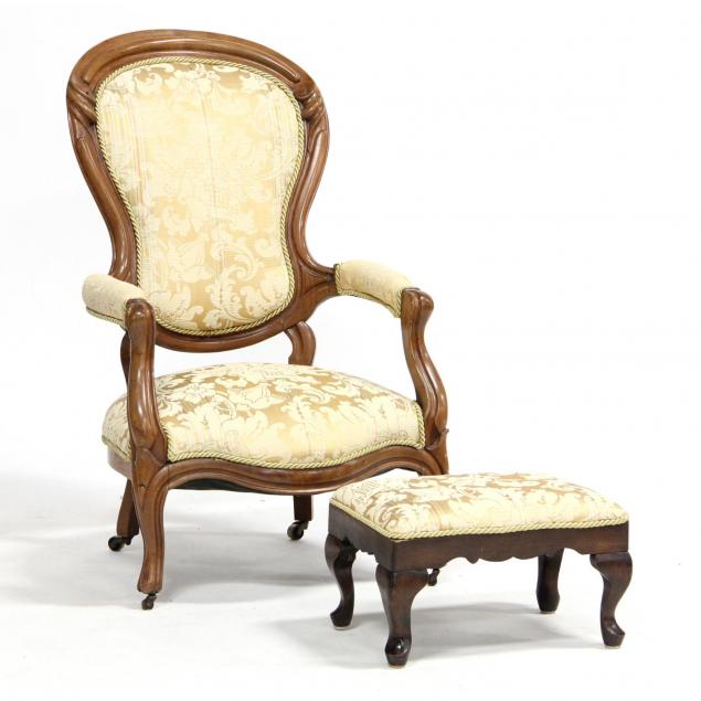 victorian-parlour-chair-and-footstool