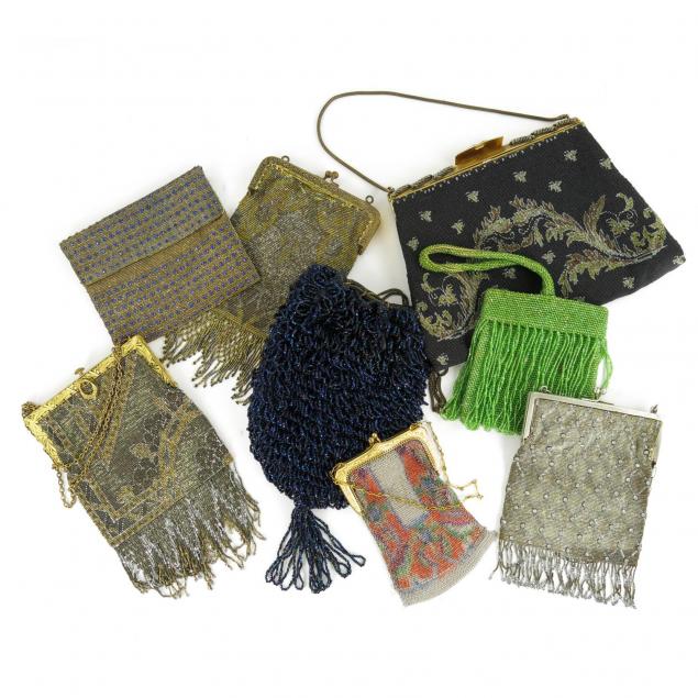 group-of-eight-antique-evening-bags
