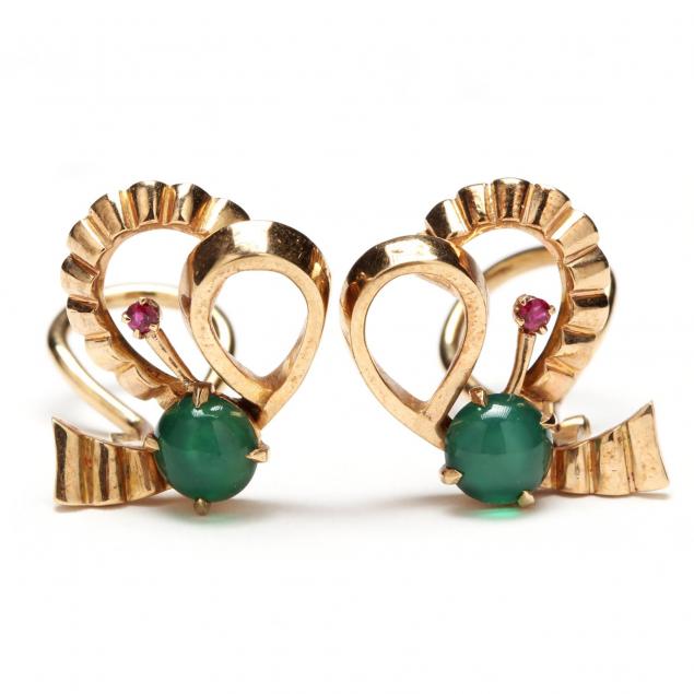 vintage-9kt-gold-and-gem-set-earrings-henry-george-murphy
