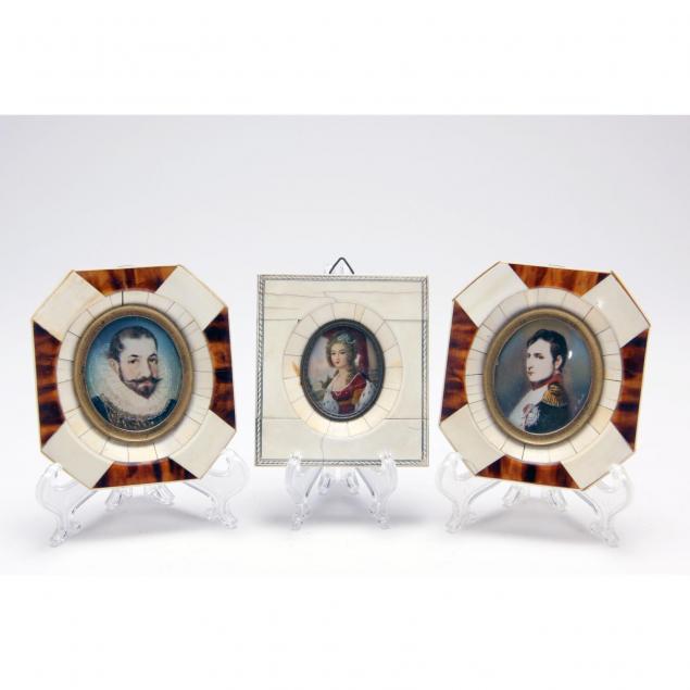 three-miniature-portraits-on-ivory