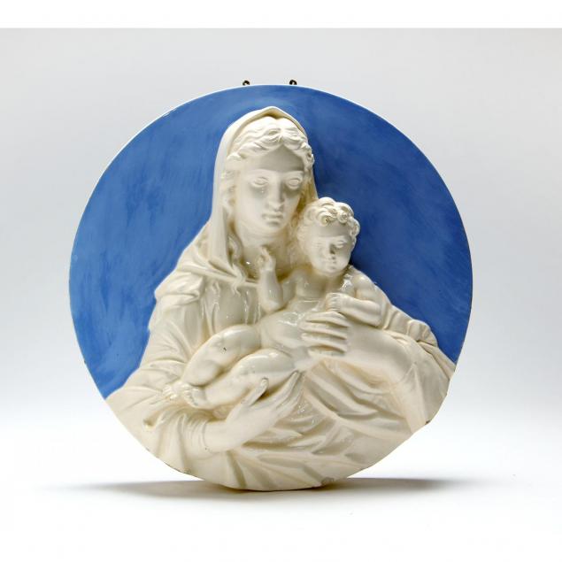 italian-della-robbia-style-plaque-of-madonna-with-child