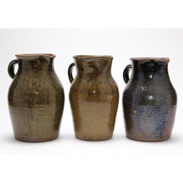 group-of-three-nc-pottery-pitchers