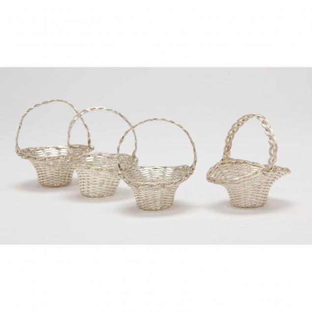 four-miniature-silver-woven-baskets