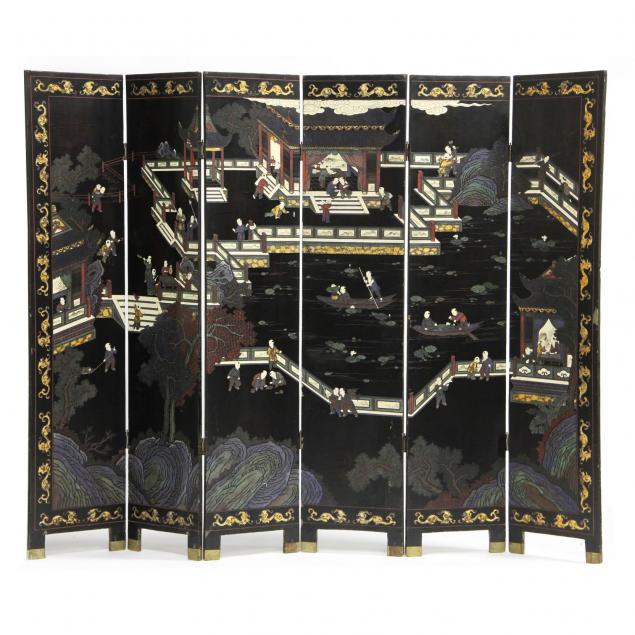 chinese-six-panel-carved-and-lacquered-screen