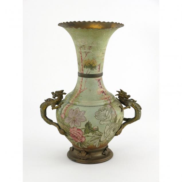 late-victorian-painted-brass-mantle-vase