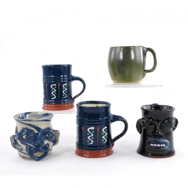 five-pottery-mugs