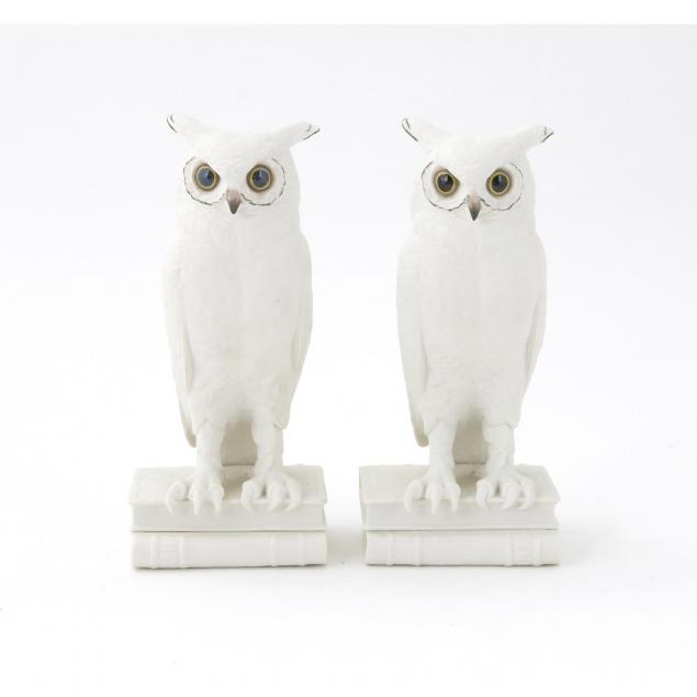 boehm-white-bisque-pair-great-horned-owls