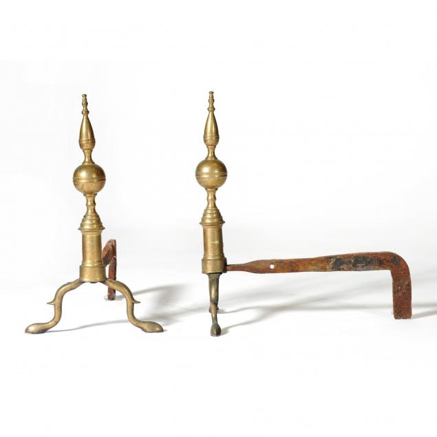 pair-of-antique-brass-andirons