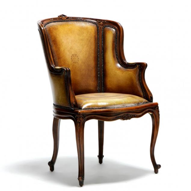 louis-xv-style-leather-wing-back-desk-chair