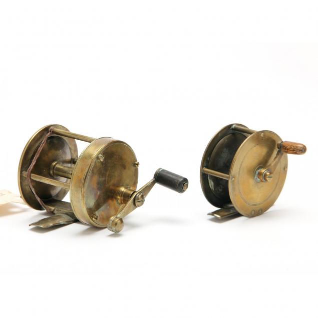 Two Antique Brass Spinning Reels (Lot 27 - Single-Owner Antique