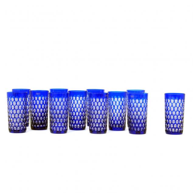 set-of-12-st-louis-cleopatre-blue-highball-glasses