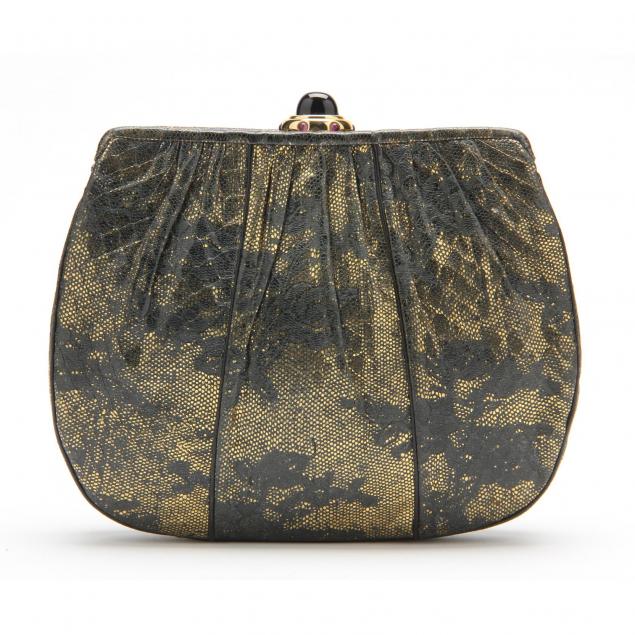 judith-leiber-painted-snakeskin-evening-bag