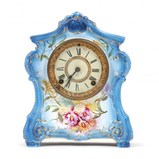ansonia-la-fontaine-porcelain-mantel-clock