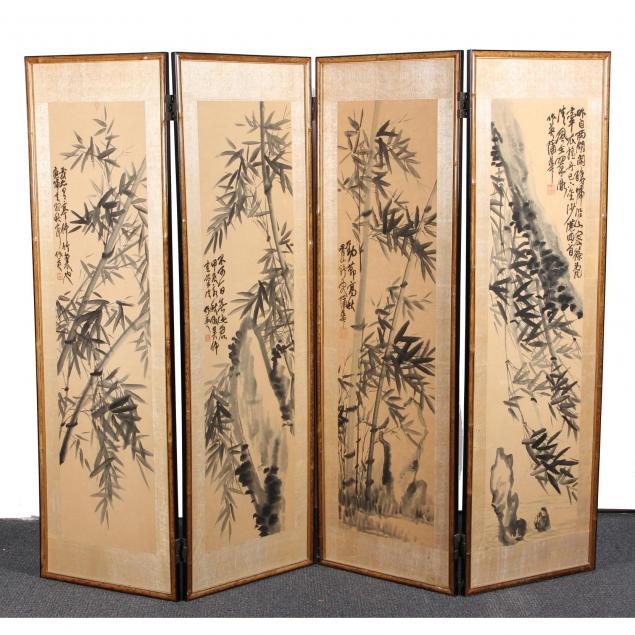 chinese-four-panel-watercolor-screen