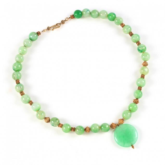 green-bead-quartz-necklace