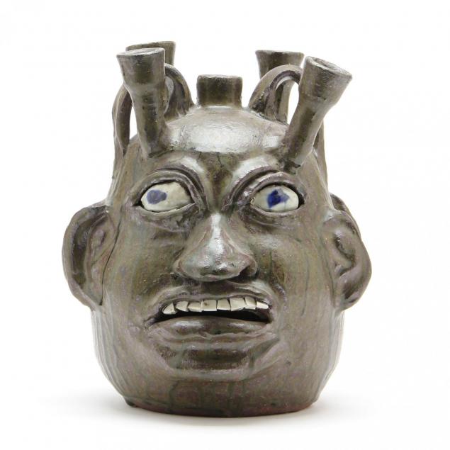 georgia-folk-pottery-chester-hewell-candelabra-face-jug