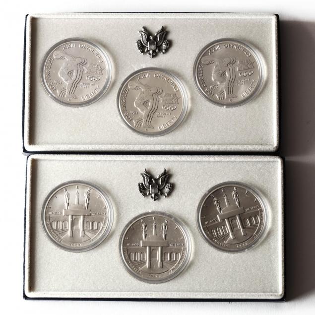 1983-and-1984-p-d-s-olympic-silver-dollar-uncirculated-sets