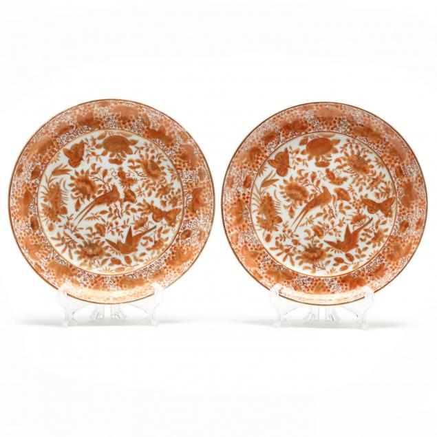 pair-of-chinese-export-sacred-bird-butterfly-cabinet-plates