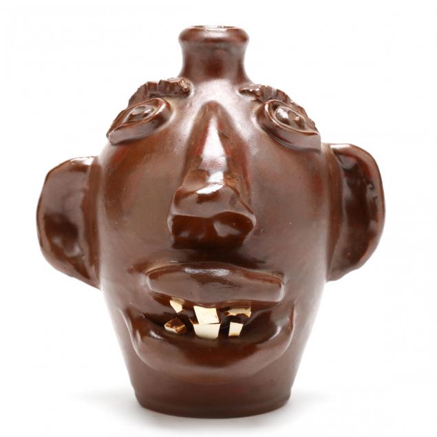 rare-nc-folk-pottery-dorothy-auman-face-jug