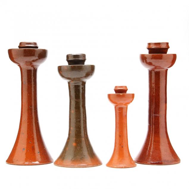 group-of-four-jugtown-candlesticks