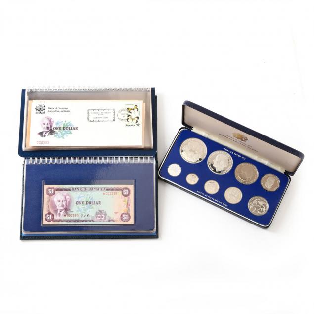 jamaica-presentation-sets-of-silver-coins-and-paper-currency