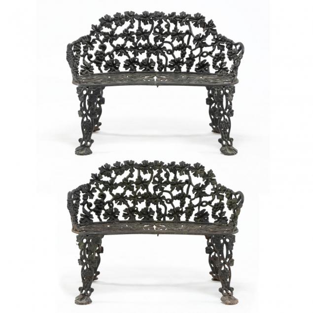 atlanta-stove-works-pair-of-cast-iron-garden-benches