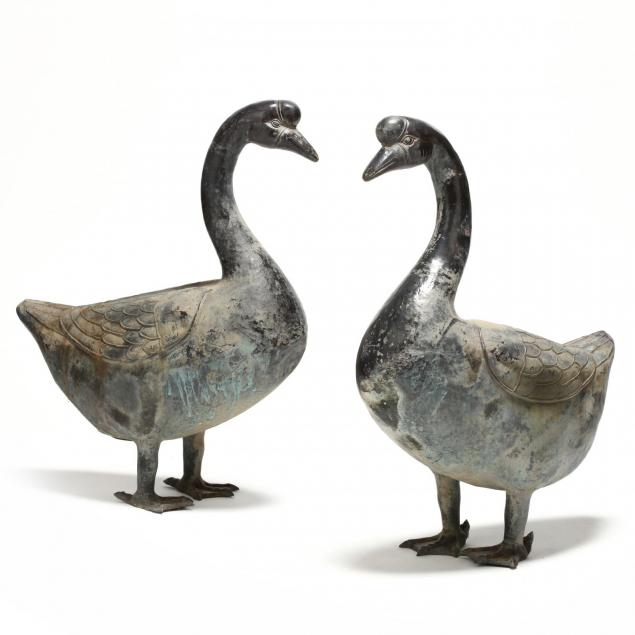 pair-of-large-chinese-cast-bronze-geese