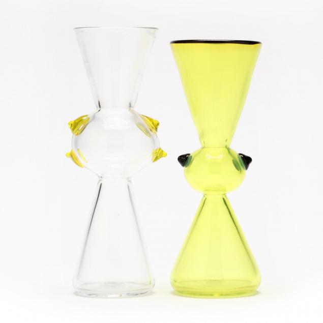 alex-gabriel-bernstein-western-nc-two-art-glass-vases-chalices