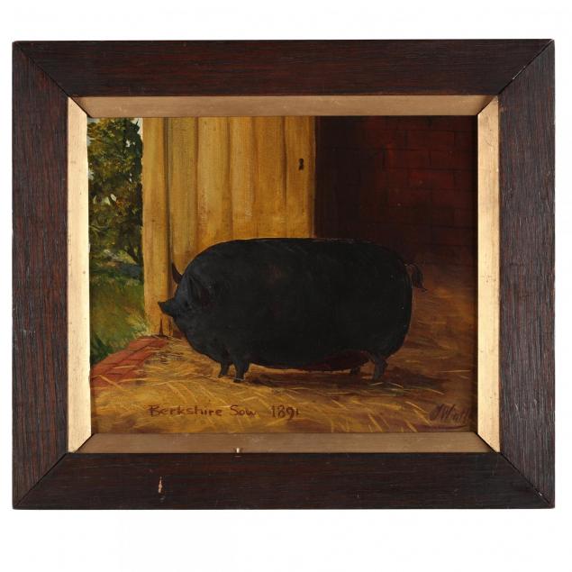 english-folk-art-painting-of-a-berkshire-sow